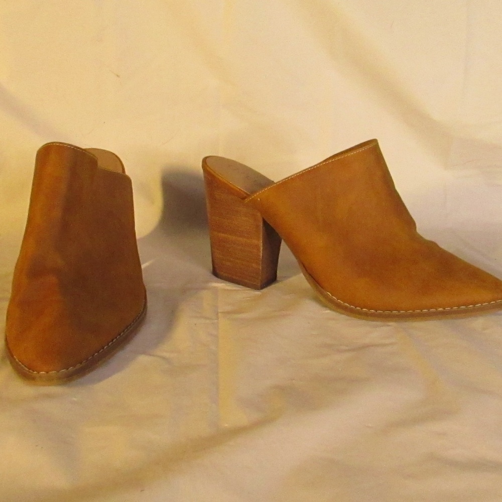Abound Tan Block Heel Mules